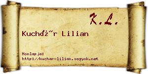 Kuchár Lilian névjegykártya